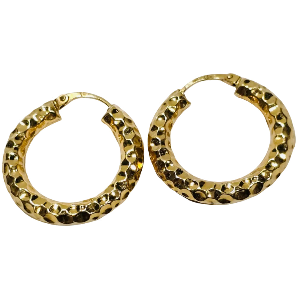 Créoles en Or Jaune 18 Carats avec Fermoir Intérieur