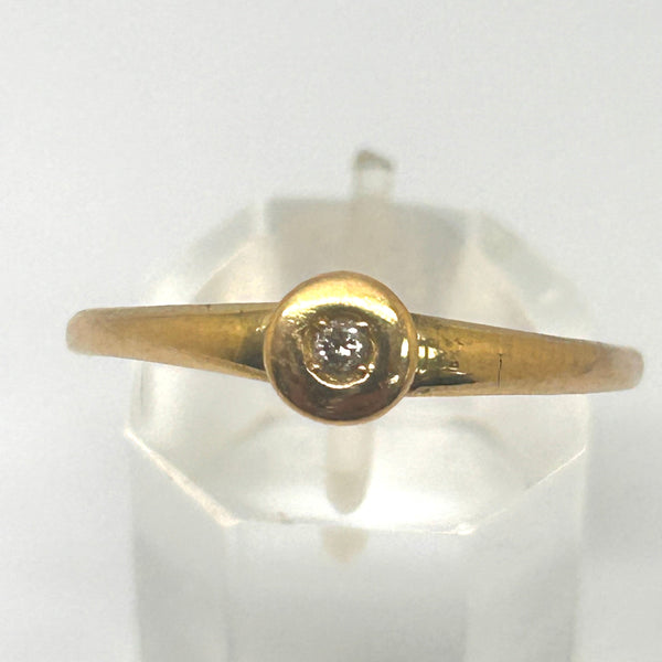 Solitaire en Or Jaune 18K avec Diamant