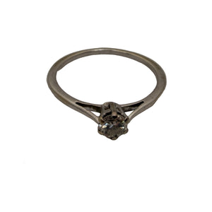 Bague Solitaire en Or Blanc 18K - Taille 48