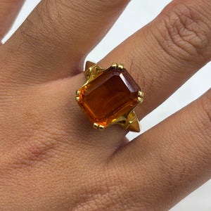 Bague en Or Jaune avec Citrine Fumée 18k