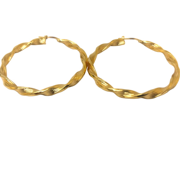 Boucles d'oreilles créoles en Or Jaune 18K