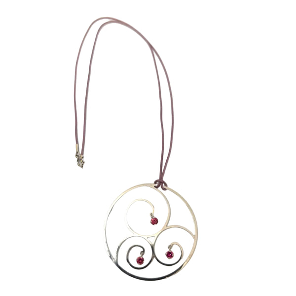 Symbole en or blanc 18 carats avec morganite
