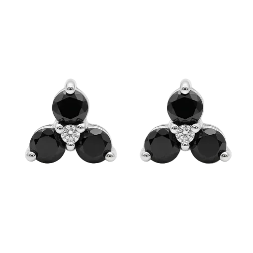 Boucles d'oreilles clous en onyx et diamant 14K - 2.01 G