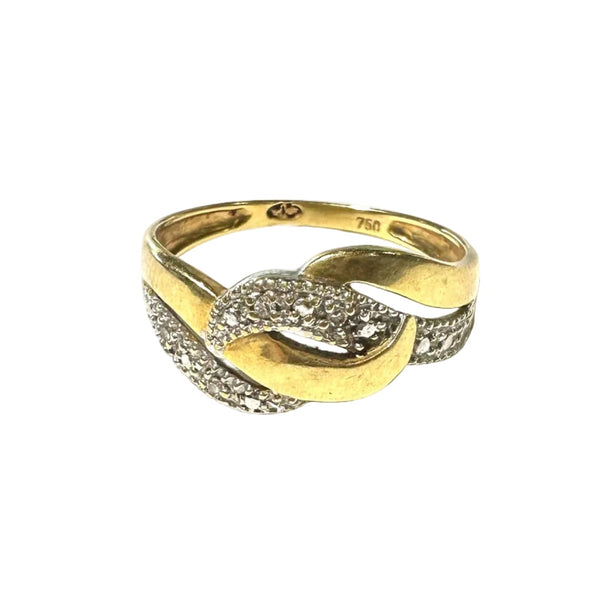 Bague en Or Jaune avec Diamants 18K