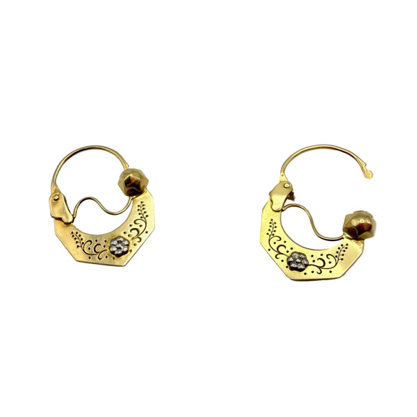Boucles d'oreilles Savoyard en Or Jaune 18K - 1.96 Grs