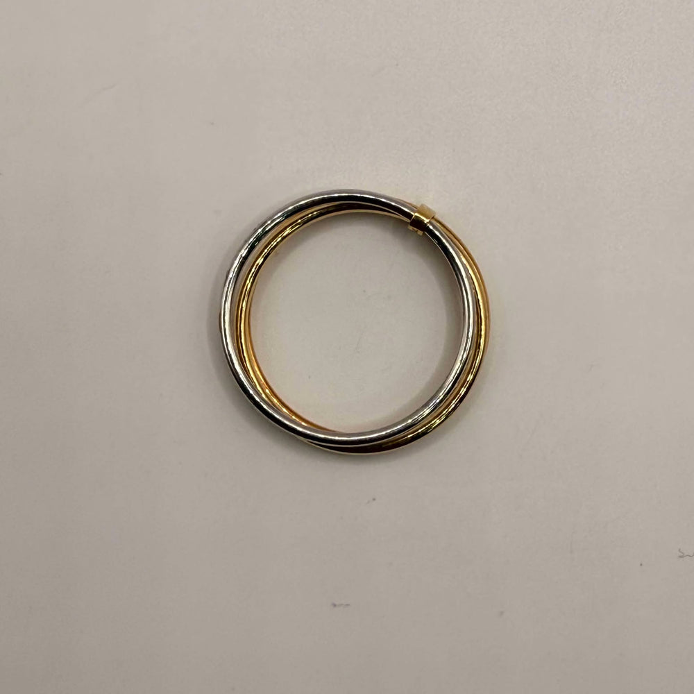 Bague Alliance Or Jaune et Blanc 18K T.53