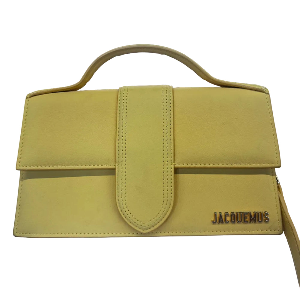 Sac à main Jacquemus Bambino jaune en cuir d'agneau