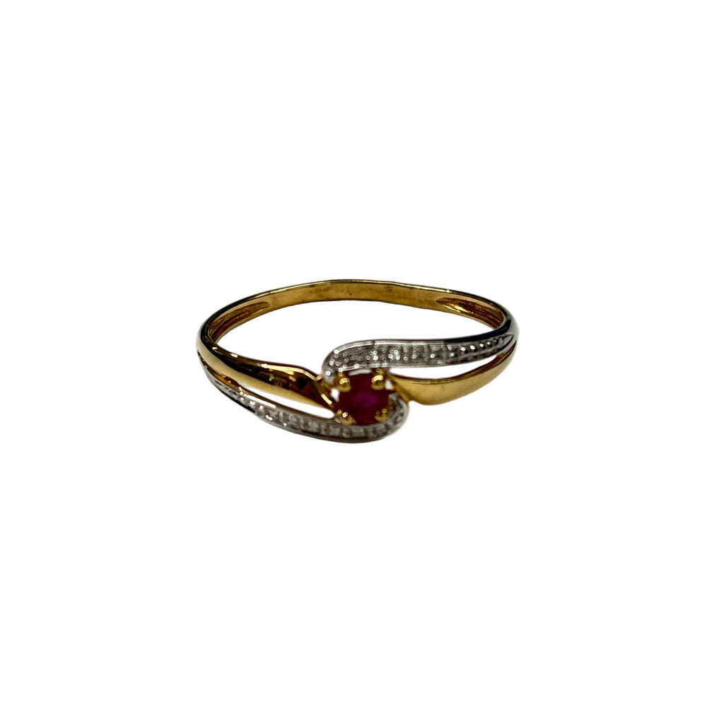 Bague en 2 Or 750/1000 avec tourmaline