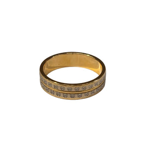 Bague Alliance en Or Jaune et Or Blanc 18K - Taille 54 - 4.46G