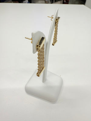 Boucles d'oreilles pendantes en Or tressé 18k