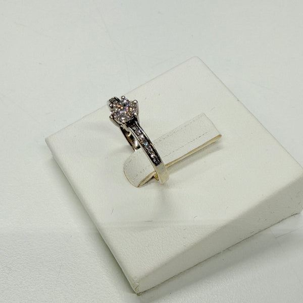 Bagues en Or Blanc et Diamants 18k - Taille 52