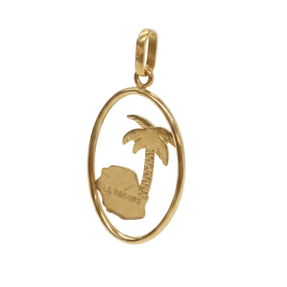 Pendentif Or Jaune Palmier Réunion 18k