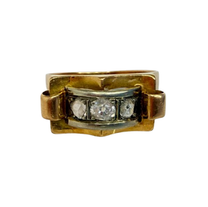 Bague en or 18 carats et 3 diamants taille 58