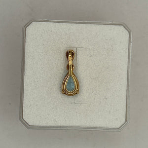 Pendentif Médaille Or Jaune 18K avec Topaze