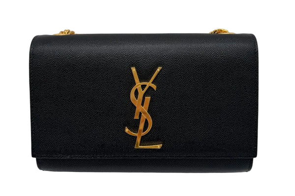 Saint Laurent - Sac Kate Small en Cuir Grainé Noir