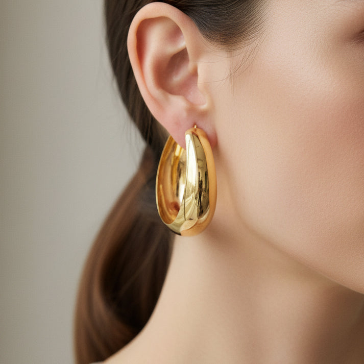 Boucles d'oreilles créoles Or Jaune 18K