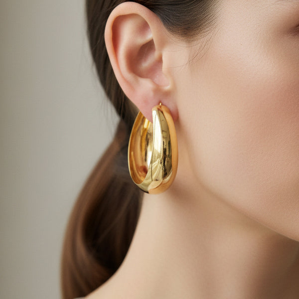 Boucles d'oreilles créoles Or Jaune 18K