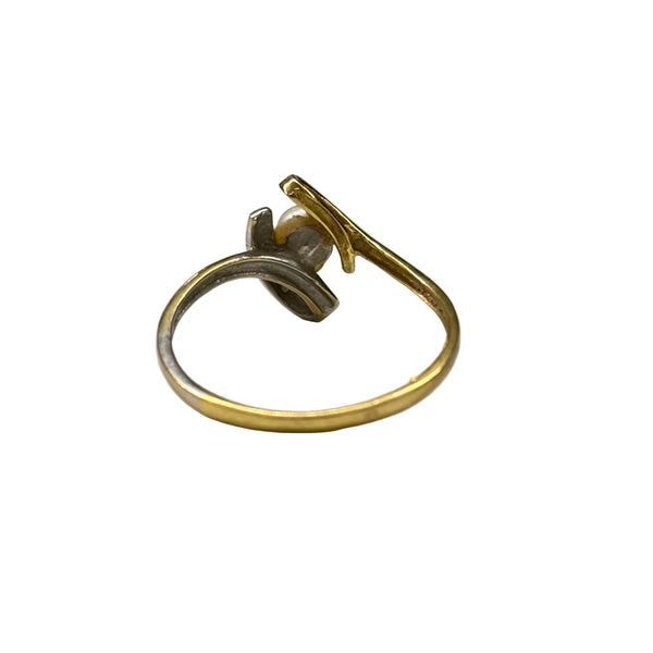Bague Empierrée en Or Jaune et Gris 18K