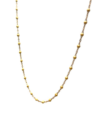 Collier ras du cou perles résine beige or 18 carats