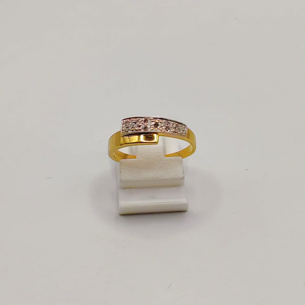 Bague en Or Jaune 18K - Diamant - Taille 54 - 2.49G