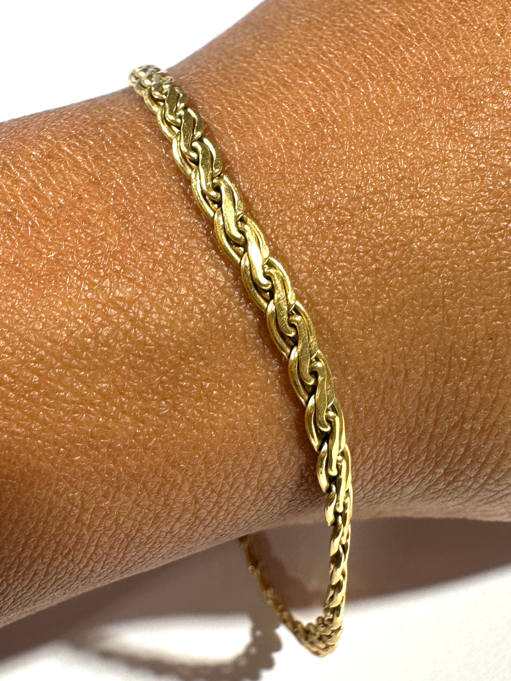 Bracelet Gourmette Tressé en Or Jaune 18k
