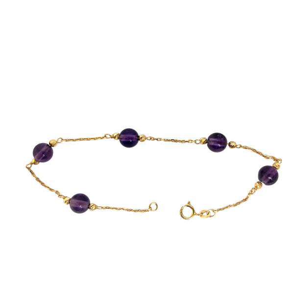 Bracelet Améthyste Or Jaune 18k