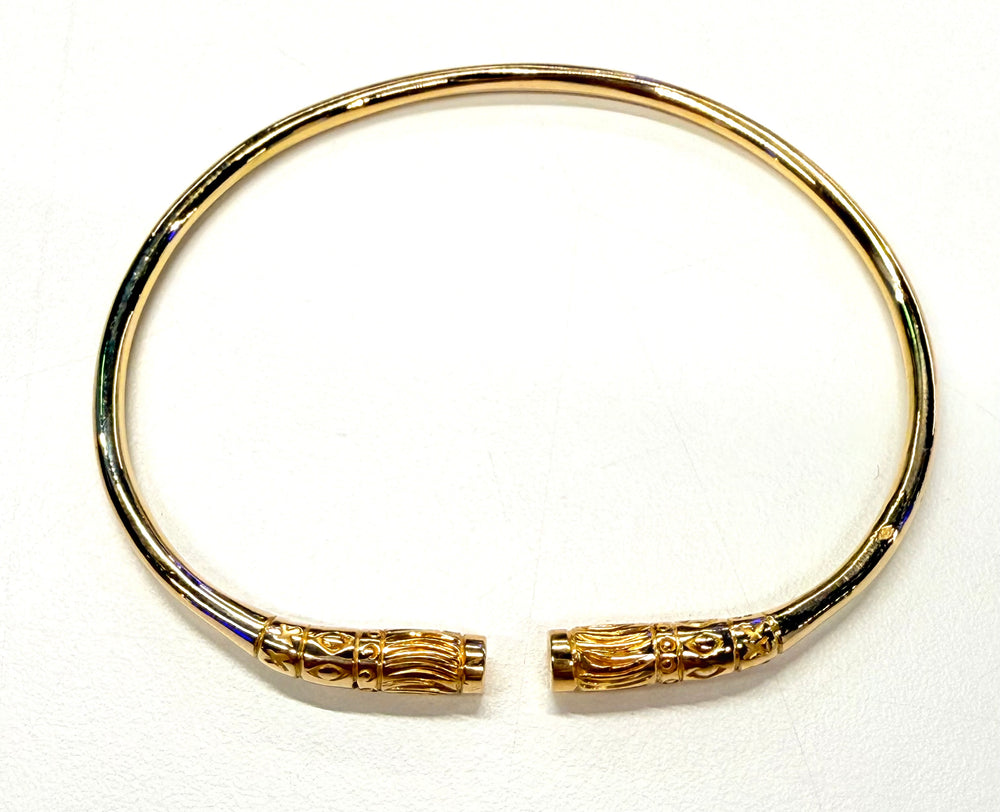 Bracelet jonc malgache en or jaune 18 carats – 6,5 cm