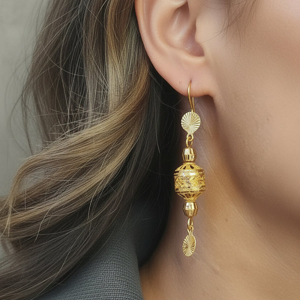 Boucles d'oreilles Pendantes en Or Jaune 22k