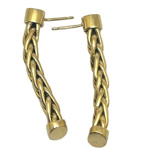 Boucles d'oreilles pendantes en or jaune 18K