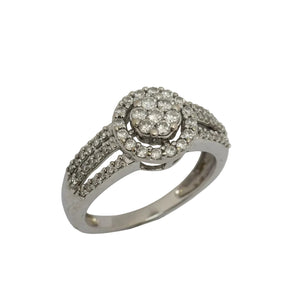 Bague en Or Gris 18K - 4.39 G avec Diamants