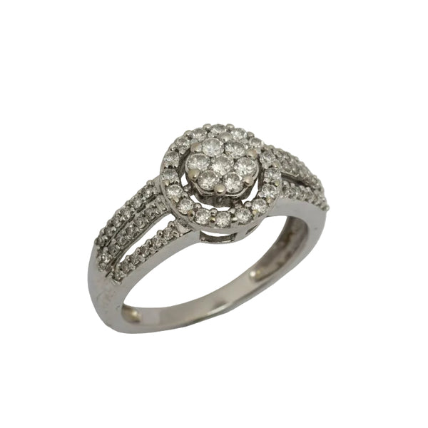 Bague en Or Gris 18K - 4.39 G avec Diamants