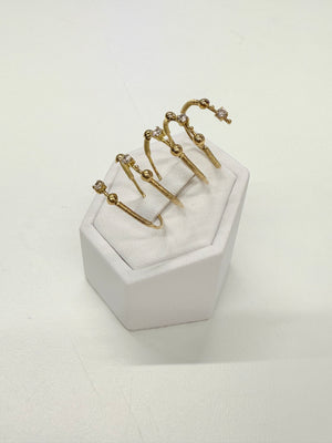 Bague en Or Jaune 18K avec Zirconiums T.54
