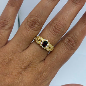 Bague en Or Jaune 18 carats avec oxydes de zircon