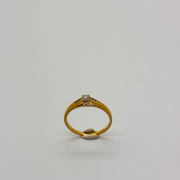 Bague solitaire en or jaune 18K Taille-54