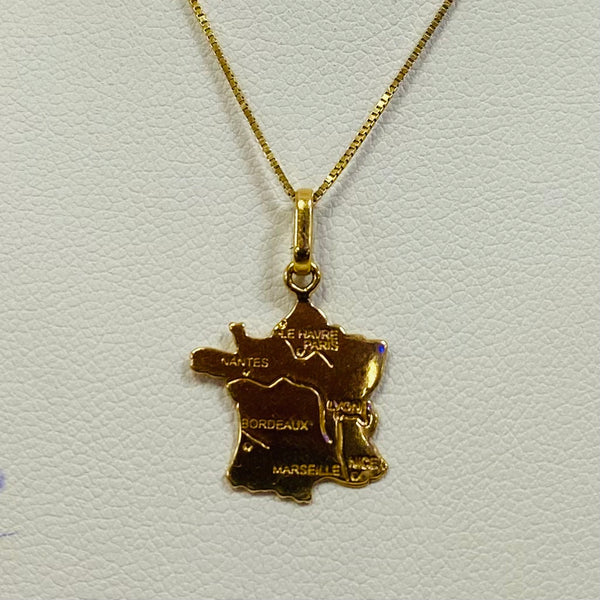 Pendentif France en Or Jaune 18K - 1 Grs