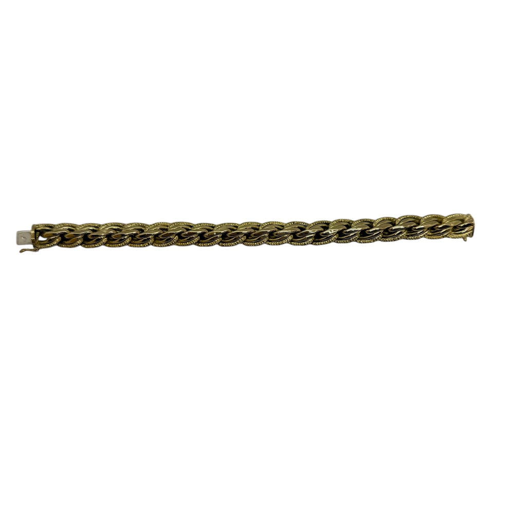 Bracelet maillon en or jaune 18K Lg 21cm