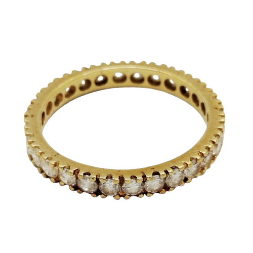 Tour complet en or jaune 18K avec oxyde de zirconium 2.88g - taille 58