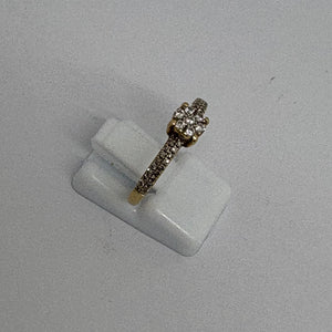 Bague Solitaire en Or Jaune 18 K - Taille 56 - 1.91 G