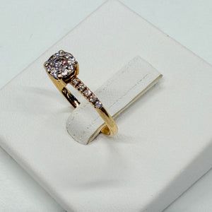 Bague or jaune 750 avec diamants