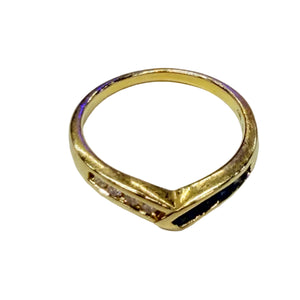 Bague en Or Jaune 18 K avec Diamants et Saphir