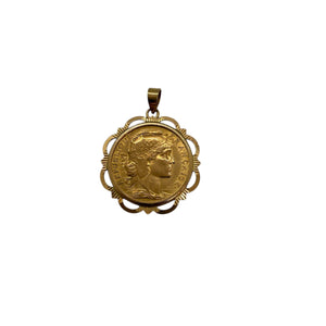 Pendentif Or Jaune 20 Francs Coq Marianne 1908 - 8.51 Grs