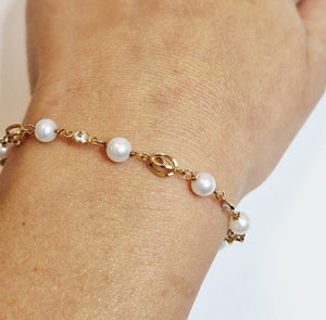 Bracelet Maillons Fantaisie en Or Jaune 18K 3.83grs