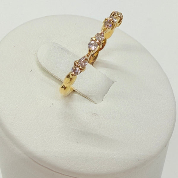 Bague en Or Jaune 18k avec Diamants