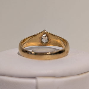 Bague Jonc en Or Jaune 18K- Diamant - Taille 54 - 2.96G