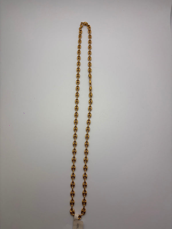 Collier Sautoir Grain de Café en Or Jaune 18K 28.60 Grs