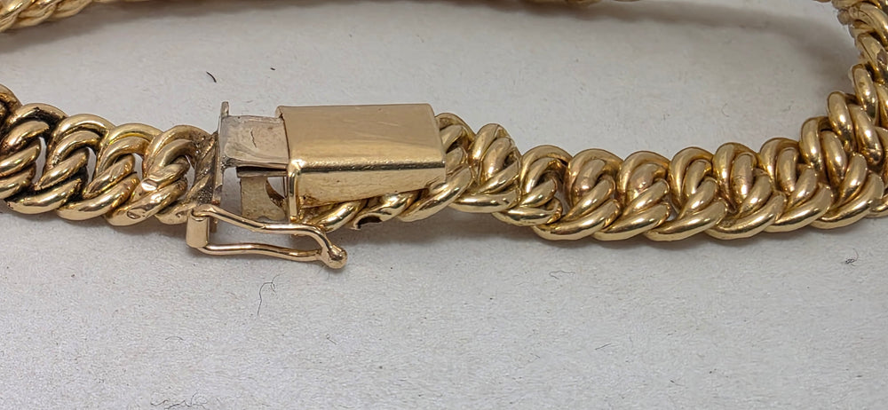 Bracelet jonc gourmette or jaune 18K 11.69 Grs