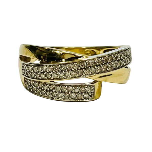 Bagues en or jaune 18 K avec diamants