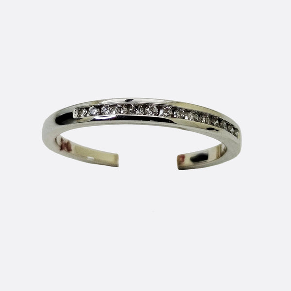 Bague Alliance en Or Blanc 18K Diamants - Taille 54 - 2.28G