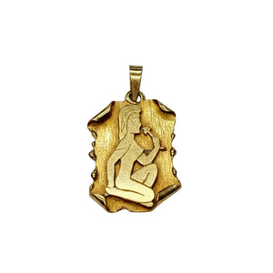 Pendentif Médaillon Or Jaune 18k Femme Fleur