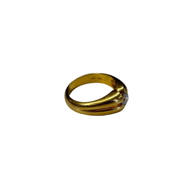Jonc en Or Jaune 750 avec Zirconium